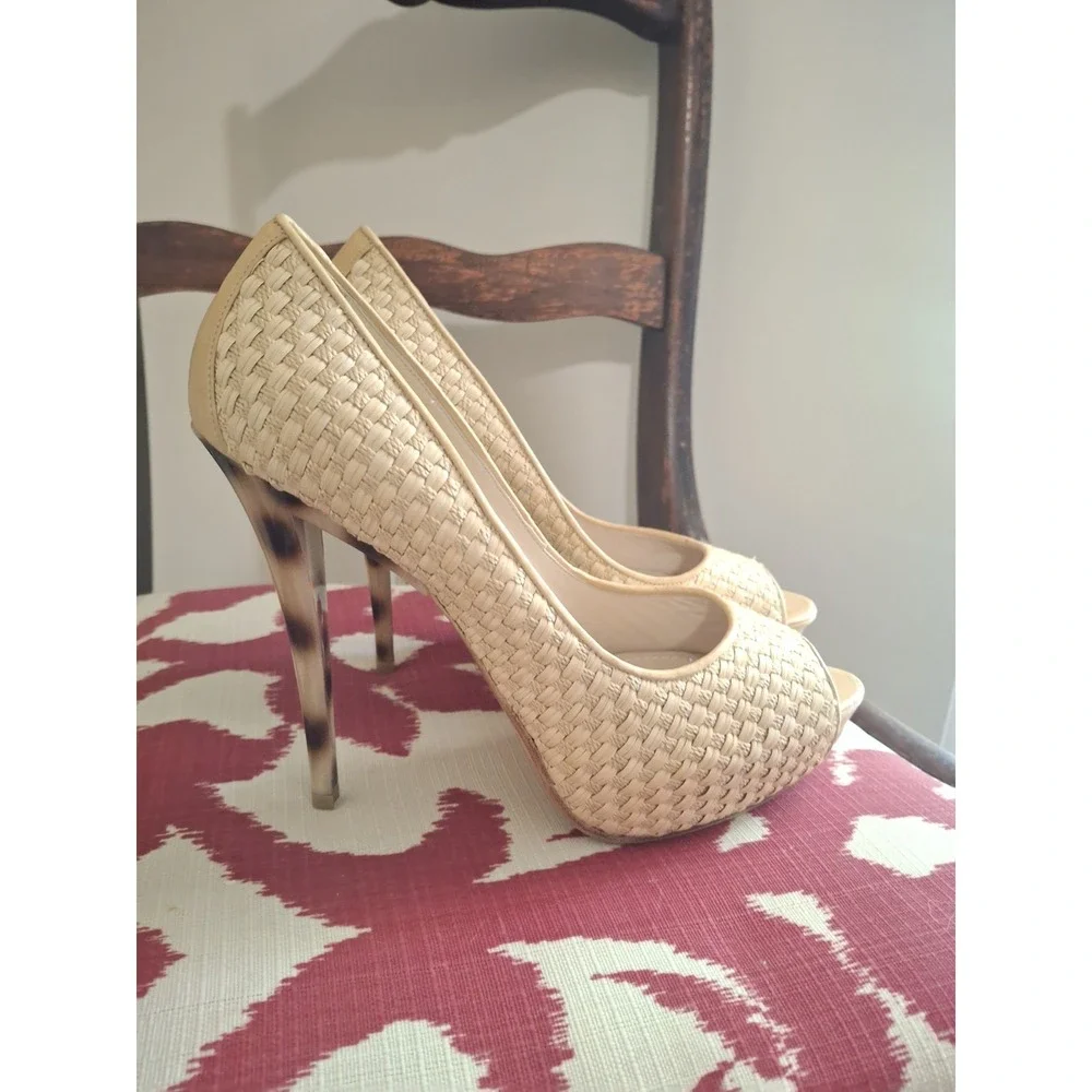 Baldan Venezia Platform Peep Toe Pumps  Stiletto Heels Italy 39.5 US 9  $470